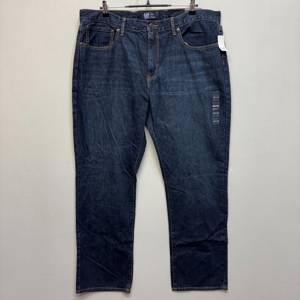 NWT GAP Men Mid Rise Straight Leg Jeans Size 40x32 Blue Denim C090 -15